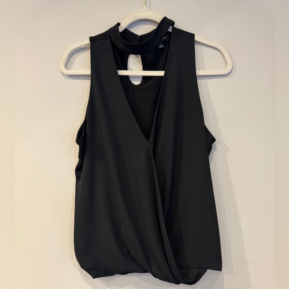 Elegant Black Sleeveless Women's blouse